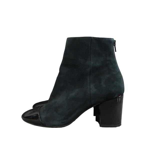 1901 Shoes Womens 6.5 Booties Block Heel Patent Cap Toe Leather Whitaker Classic - Picture 3 of 16